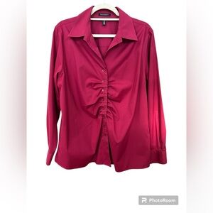 NWOT FoxCroft Ruched No Iron Shirt, 14 W